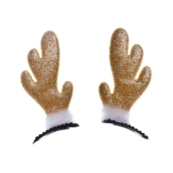 Brokatowe rogi renifera złote 2szt - Arpex