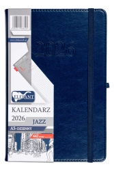 Kalendarz 2026 A5 dzienny Jazz granatowy - praca zbiorowa