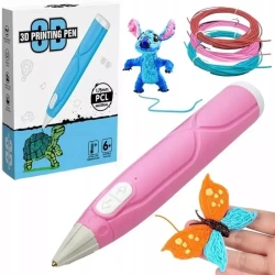 DŁUGOPIS 3D Z ŁADOWARKĄ + 3 WKŁADY RYSOWANIE PRZESTRZENNE