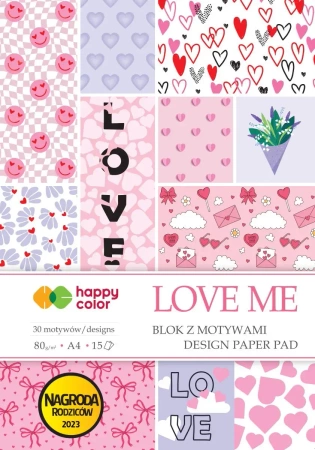 Blok z motywami Love Me A4/15K HAPPY COLOR - GDD