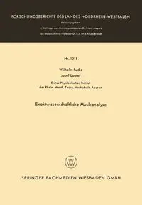 Exaktwissenschaftliche Musikanalyse - Wilhelm Fucks