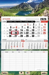 Kalendarz 2026 jednodzielny z planem zajęć Tatry - Pan Kalendarzyk
