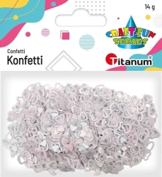 Konfetti Serca puste 7mm i pełne 5mm perłowe 14g - Titanum