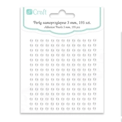 Perły samoprzylepne Off white 3mm 195szt - Dalprint dpCraft