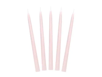 Świeca stożkowa matowa brudny róż 24cm 10szt - PartyDeco