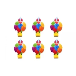 Gwizdki rozwijane z medalionem Balony 6szt - GoParty