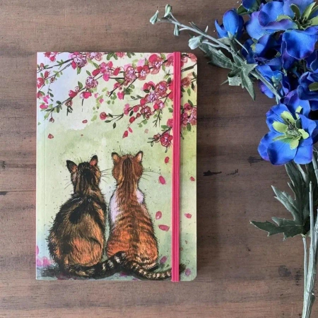 Notatnik z gumką A5 LCN30 Koty i kwiaty - Alex Clark