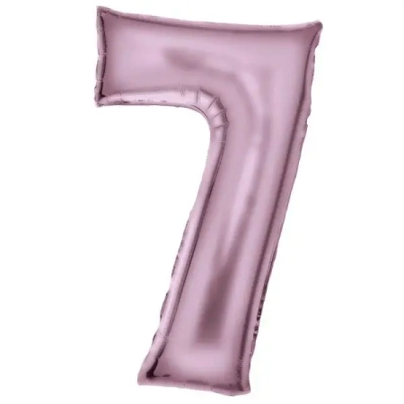 Balon foliowy cyfra 7 satynowa pastelowy róż 86cm - Amscan