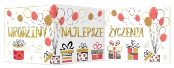 Karnet B6 składany Urodziny - Prezenty - Henry