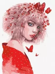 Malowanie po numerach - Pocałunek motyli 30x40cm - Ideyka