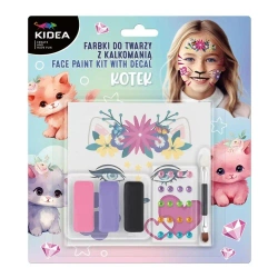 Farbki do twarzy z kalkomanią Kotek KIDEA - DERFORM