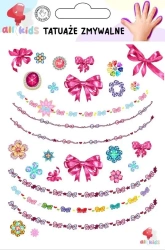 Tatuaże zmywalne dla dzieci Biżuteria kokardki - All4Kids