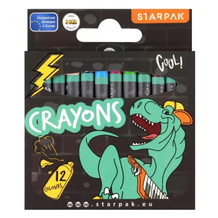 Kredki woskowe 12 kolorów Skate Dino - STARPAK