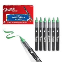 Markery akrylowe zielone (6szt) - Sharpie