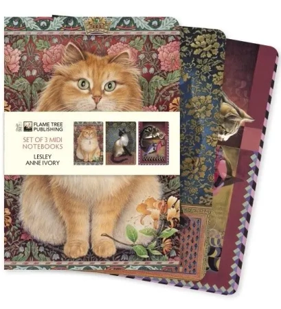 Zestaw 3 notatników MIDI Lesley Anne Ivory Koty - Flame Tree