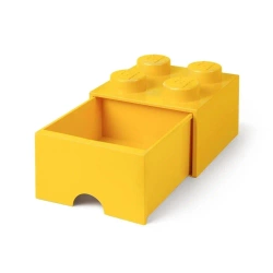 LEGO(R) pojemnik klocek z szufladą czwórka żółty - NHG