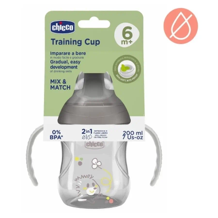 Kubek z twardym ustnikiem 200ml szary 6m+ - Chicco