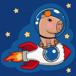 Malowanie po numerach - Kapibara w rakiecie 30x30 - Ideyka