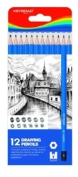 Ołówki do szkicowania różne twardości 12szt - Keyroad
