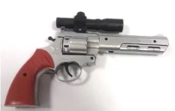 Pistolet z lunetą srebrny - TOYS Paweł Wojda