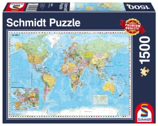 Puzzle 1500 PQ Mapa świata - Schmidt Puzzle