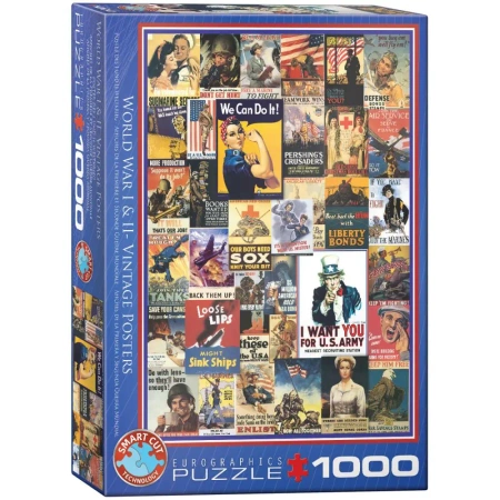 Puzzle 1000 elementów. Stare plakaty, I i II wojna światowa