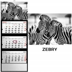 Kalendarz 2026 trójdzielny zebry - Evena