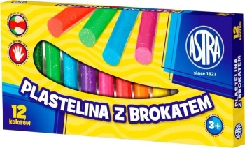 Plastelina z brokatem 12 kolorów ASTRA - ASTRA papiernicze