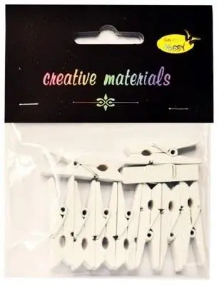 Klamerki białe 35mm 10szt - Galeria Hobby