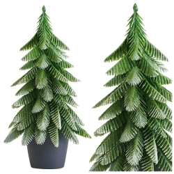 Choinka ozdobna Srebrne wykończenie 32x12cm - Leantoys