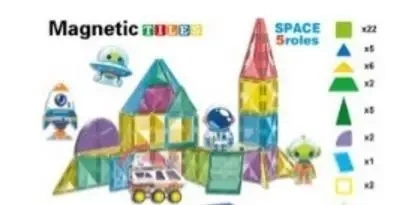 Klocki magnetyczne 7,5cm Kosmos 50el - Madej