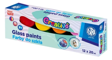Farby do szkła Astra Creativo 12x20 ml - ASTRA art-pap