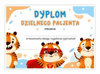 Dyplom A5 dzielnego pacjenta - Tygrys (10szt) - LearnHow