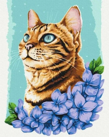Malowanie po numerach - Lazurowy kot 40x50cm - Twoje Hobby