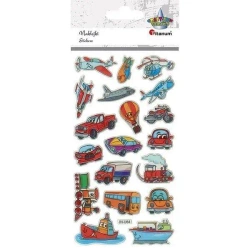 Naklejki wypukłe pojazdy mix 19szt - Titanum