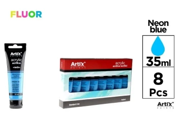 Farba akrylowa fluorescencyjna 35ml nieb (8szt) - Artix