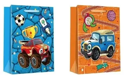 Torebka prezentowa L Pojazdy szerokie dno