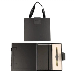 Długopis + notes Elegant premium grafitowo-złoty - Cresco
