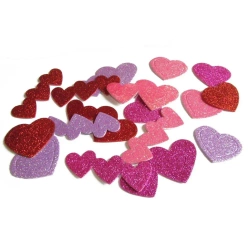 Piankowe serduszka brokatowe 45szt - Arpex
