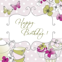 Karnet Swarovski kwadrat CL1506 Urodziny muffinki - Clear Creations