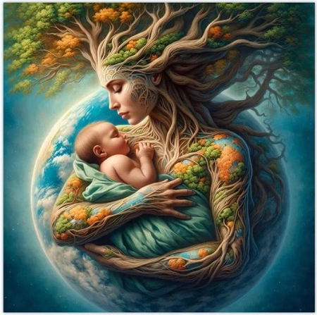 Diamentowa Mozaika Kobieta Matka ziemia z dzieckiem NO-2003085 - Norimpex