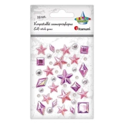 Kryształki samoprzylepne róż fiolet mix 39szt - Titanum