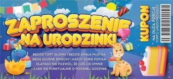 Zaproszenie Urodziny (10szt) - YEKU
