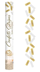 Konfetti pneumatyczne Złoto-białe paski 40cm - Godan