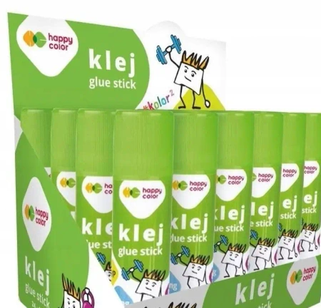 Display Klej w sztyfcie 15g HAPPY COLOR 24 szt. PACZKA