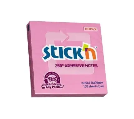 Notes samoprz. 360 st. różowy 100 kart. mały - Stickn