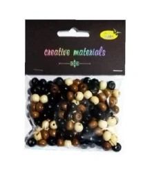 Koraliki drewniane naturalny mix ok 26g ok150szt - Galeria Hobby