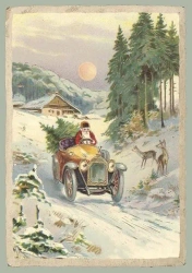 Karnet ST486 B6 + koperta Mikołaj w aucie Święta - Skona Ting