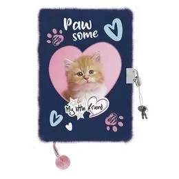 Pamiętnik z kłódką A5/96K włochacz Kot - ST-MAJEWSKI