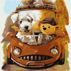 Malowanie po numerach - Przyjazna podróż 40x40cm - Ideyka